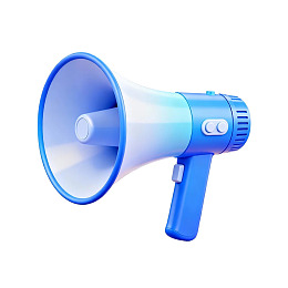 蓝色渐变扩音器特写图片