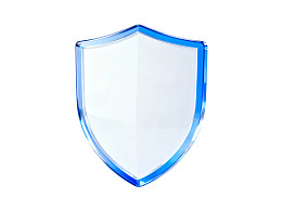 蓝色边框透明盾牌图标