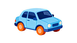 蓝色卡通小汽车图片