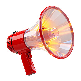 红色扩音器发出光芒图片