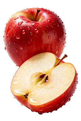 红苹果切片带水珠图片