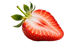 切开的草莓展示其鲜红果肉