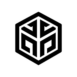 黑色六边形几何标志设计