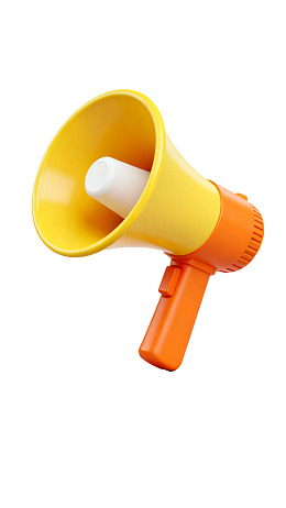 黄橙色扩音器特写图片