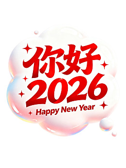 2026新年祝福云朵图案