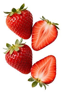 新鲜草莓切片展示图片