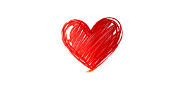 手绘红色爱心图案图片