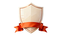 盾牌配红色丝带的徽章图案