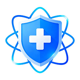 蓝色盾牌配医疗十字标志