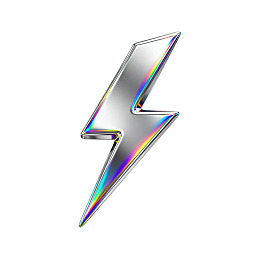金属光泽闪电符号图片