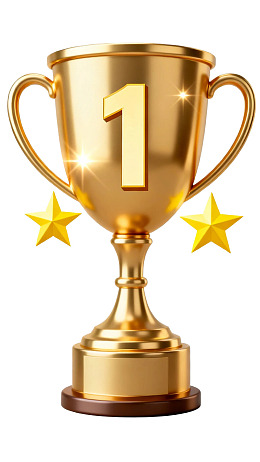 金色奖杯标有数字1图片