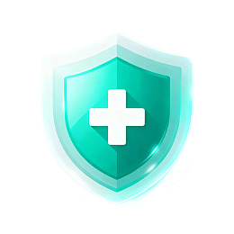 绿色盾牌图标带白色十字