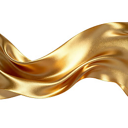 金色丝绸飘带波浪纹理
