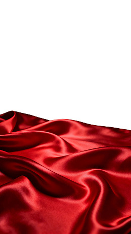 红色丝绸布料褶皱特写