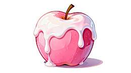 粉色苹果淋上白色糖霜