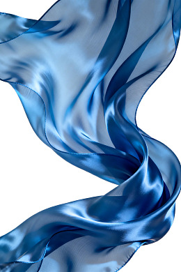 蓝色丝绸飘带动态特写