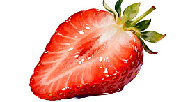 切开的鲜红草莓特写图片