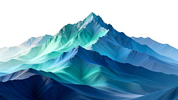 蓝绿色渐变山脉景观图片