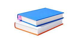 两本蓝橙封面书叠放图片