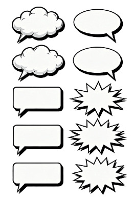 多种风格对话气泡与爆炸框