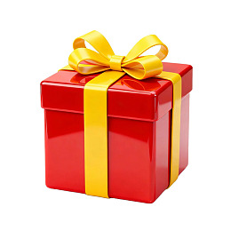 红色礼盒配黄色丝带图片