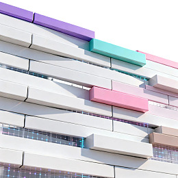 现代建筑外墙彩色装饰条