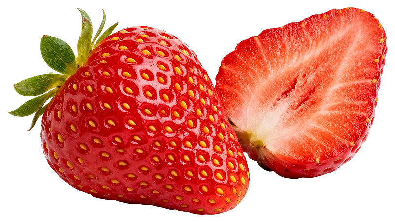 新鲜草莓切面展示图片