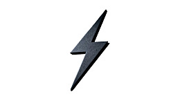 黑色闪电符号孤立于白色背景