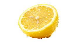 切开的柠檬滴水特写图片
