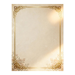 金色边框复古风格空白证书纸