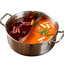 鸳鸯火锅分隔双味汤底