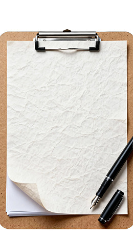 空白纸张与钢笔静物图片