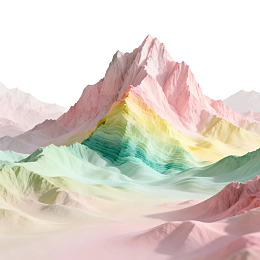 多彩渐变山峰景观图片