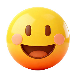 黄色渐变笑脸表情球图片