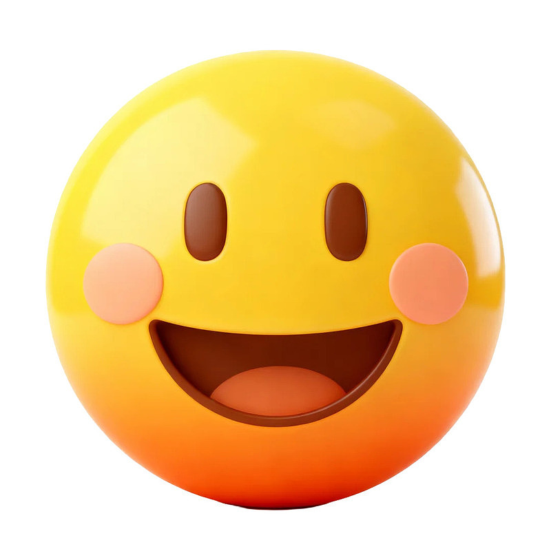 黄色渐变笑脸表情球图片
