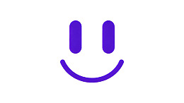 紫色简约笑脸图标图片