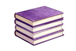 三本紫色封面书籍堆叠