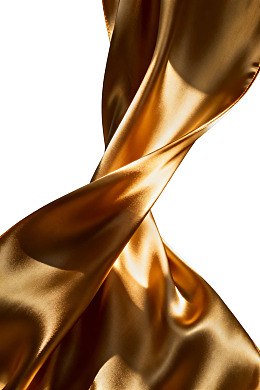 金色丝绸飘带优雅曲线