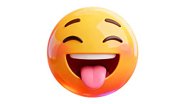 黄色笑脸吐舌表情图片