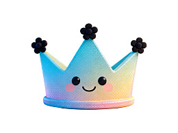 彩色笑脸皇冠装饰品图片