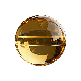 金色玻璃球体反光效果