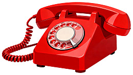 红色复古旋转拨号电话