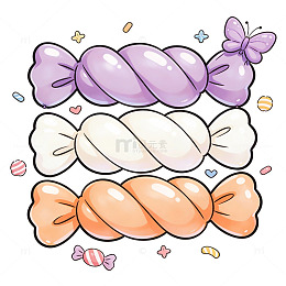 卡通糖果插画设计素材