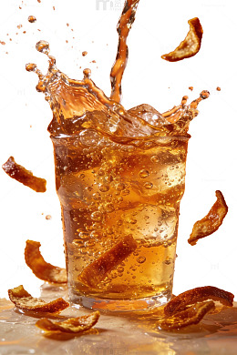 橙片飞溅饮品特写06