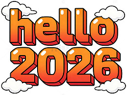 卡通风格新年祝福设计素材