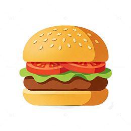 卡通汉堡插图
