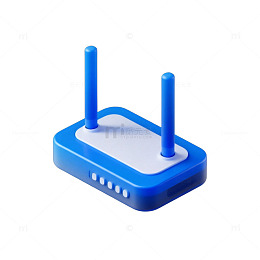 蓝色路由器3D模型