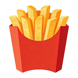 快餐薯条插画素材