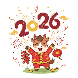 喜庆牛年贺岁插画设计元素