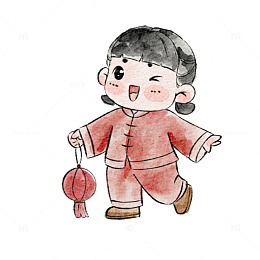 中国风春节儿童喜庆插画